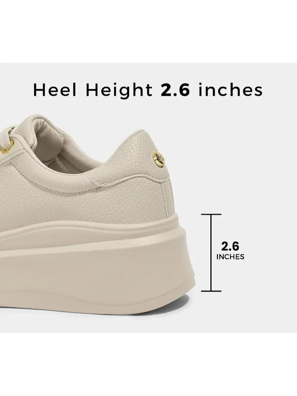 🆕Women's Beige Platform Fashion Sneakers Classic Low Top Thick Sole Casual